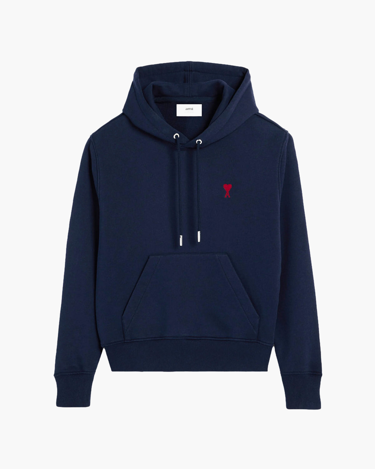 Ami Paris Red Ami De Coeur Hoodie Bleu Nuit