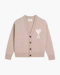 Ami Paris Cardigan Ami de Coeur Blanc Beige