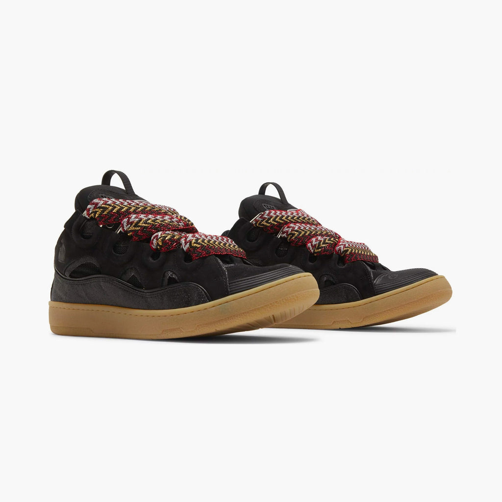 Lanvin Leather Curb Sneaker Black Gum Strap