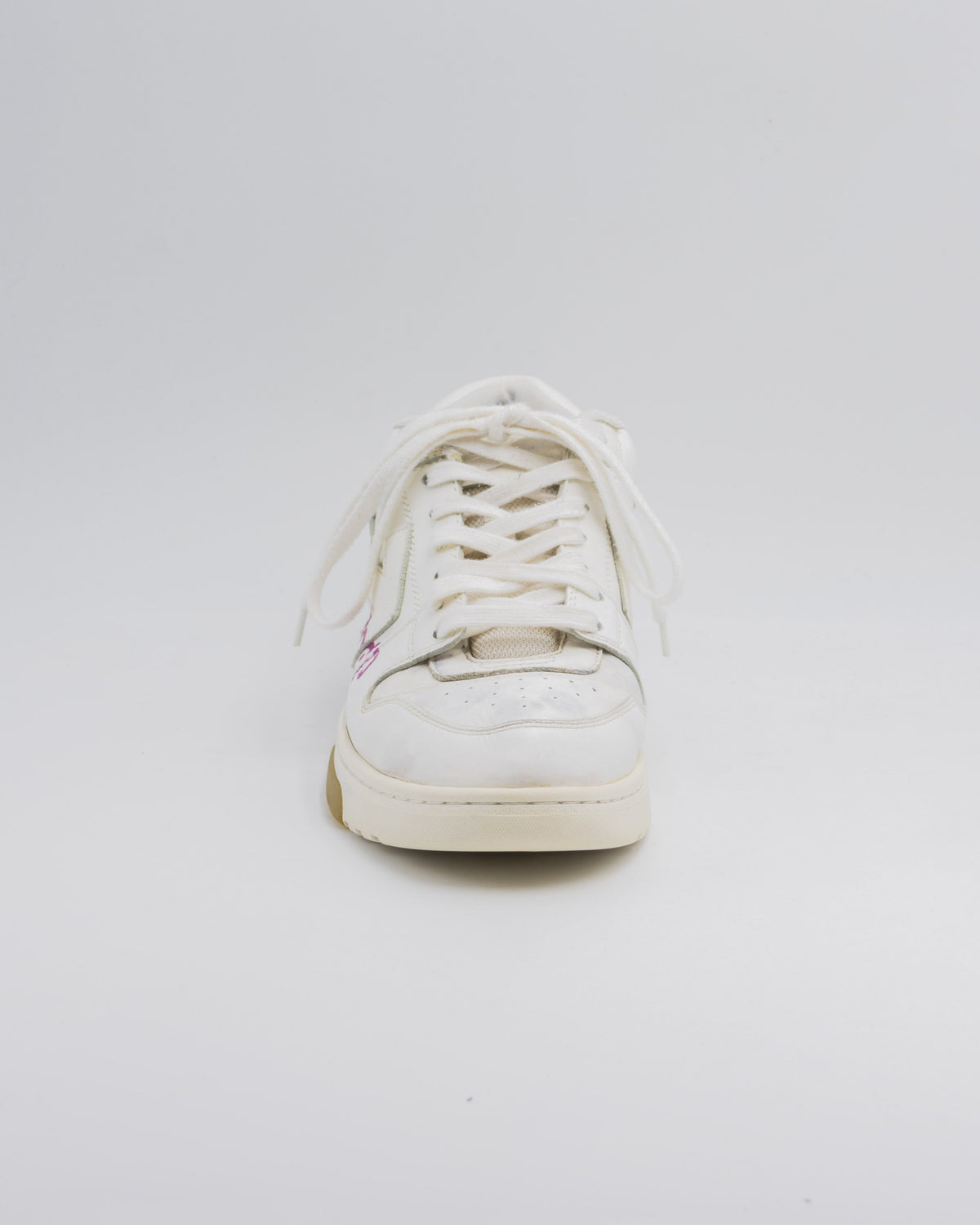 Off-White Out Of Office "Ooo" Logo White, Fuchsia Low Top Sneakers