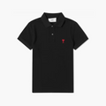 Polo Ami Paris Noir De Coeur Rouge