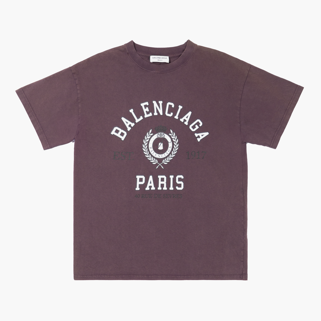 Balenciaga T-Shirt College 1917 Bordeaux