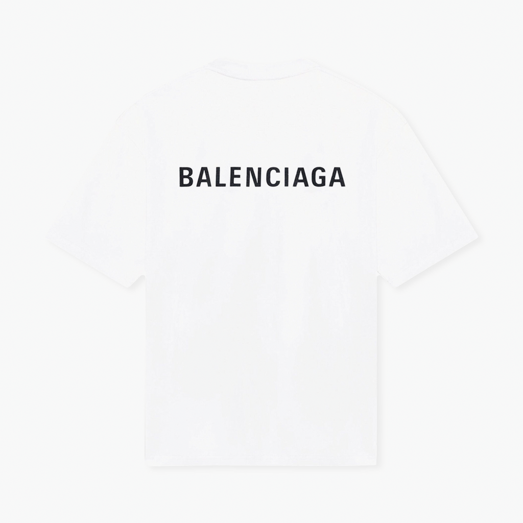 Balenciaga T-Shirt Back Logo Blanc