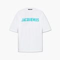 Jacquemus T-shirt Typo Blanc Bleu
