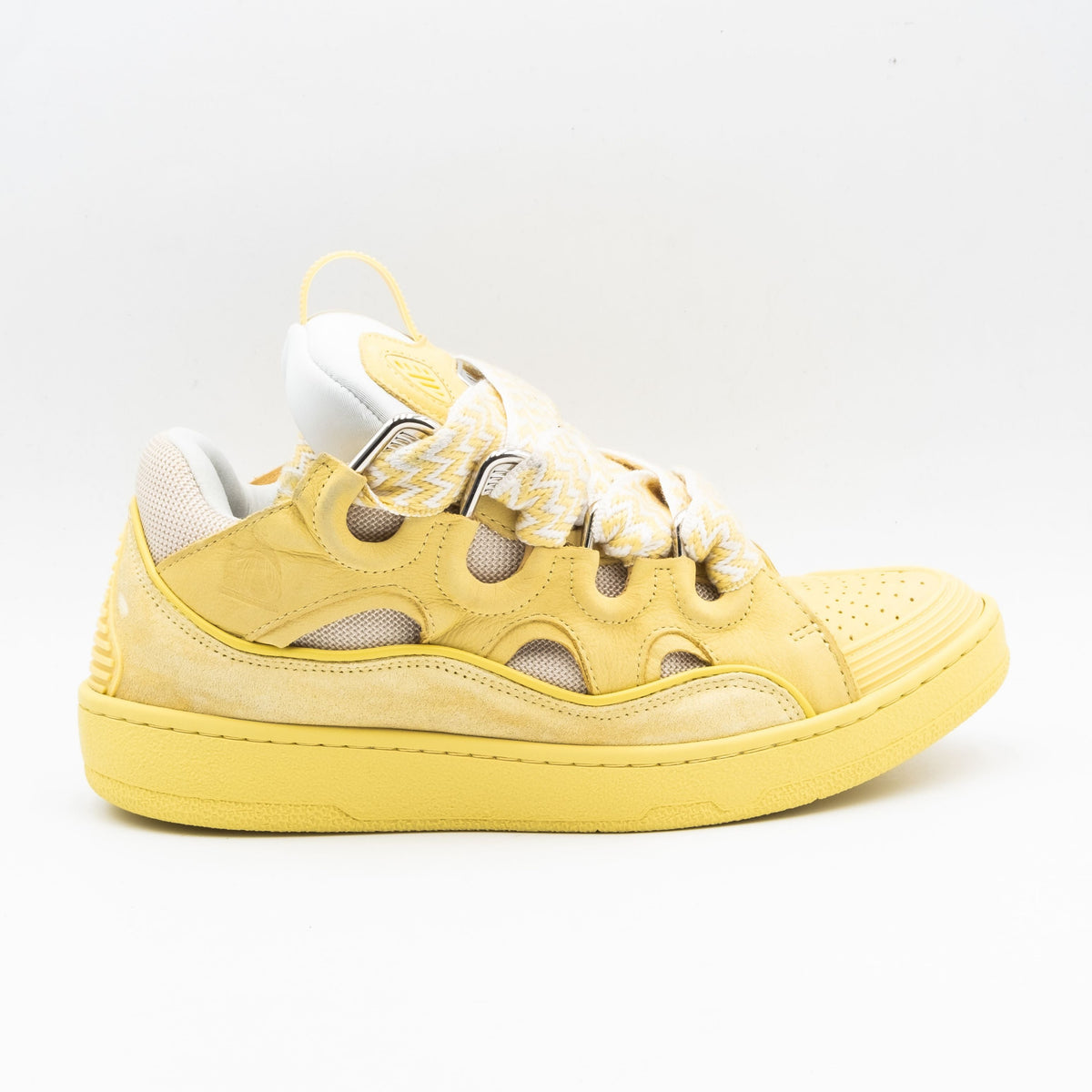 Lanvin Leather Curb Sneaker - Yellow