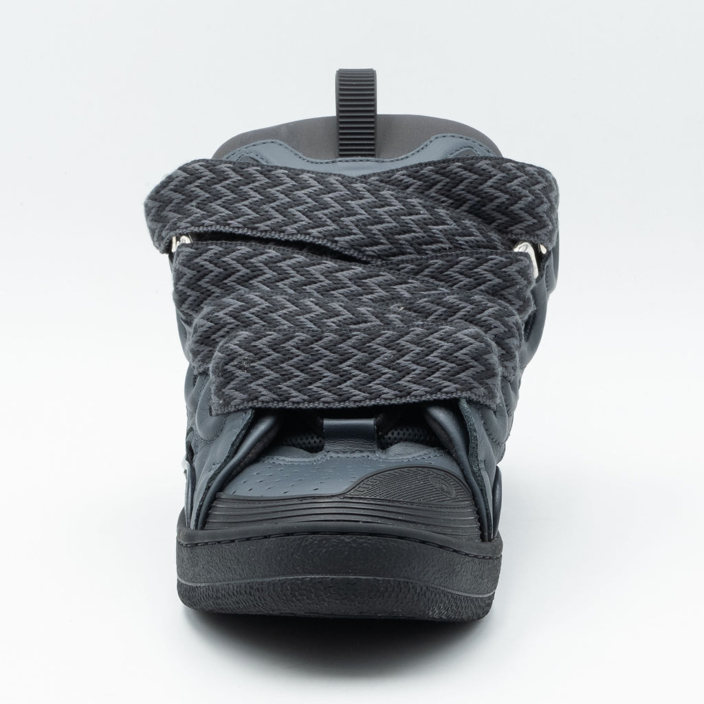 Lanvin Leather Curb Sneaker Dark Grey