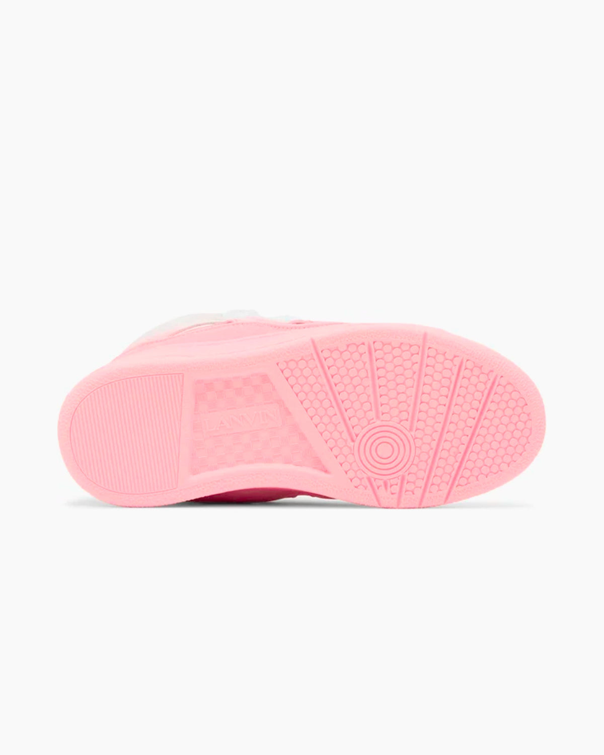 Leather Curb Sneaker White Pink