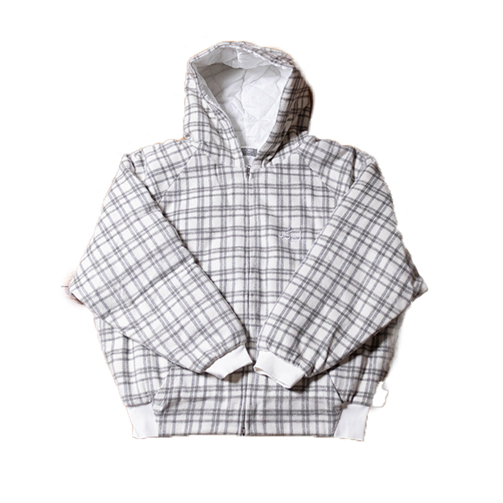 LOCKD Veste Puffer Tartan Blanc
