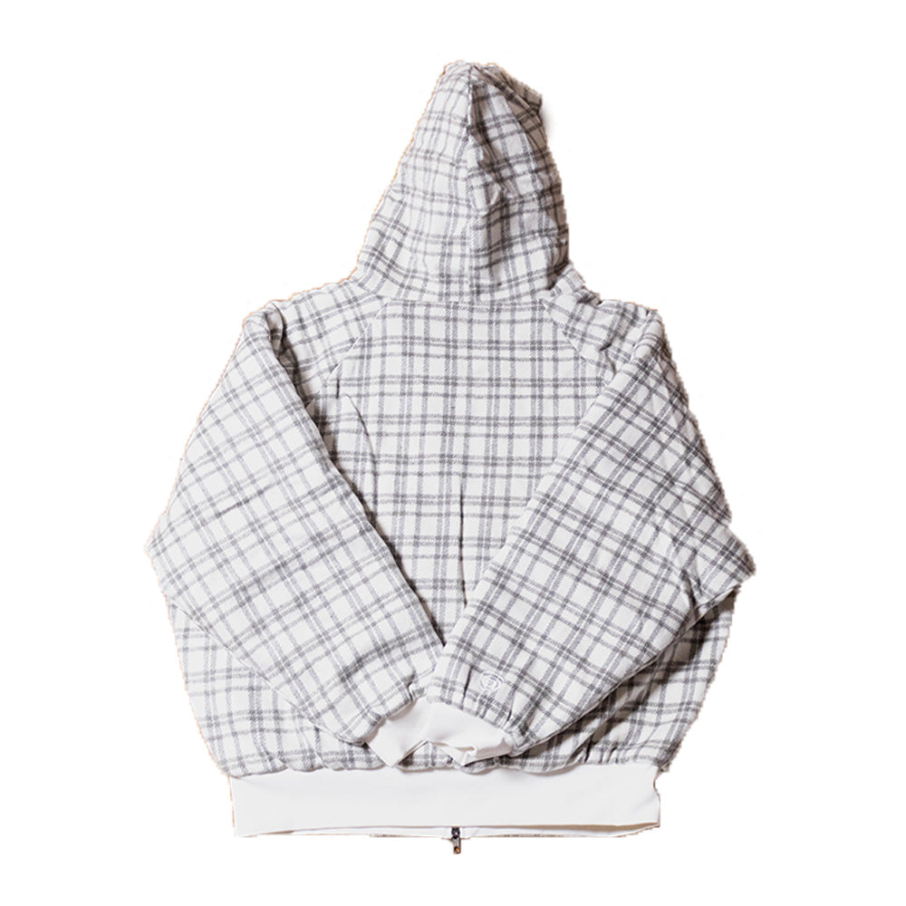 LOCKD Veste Puffer Tartan Blanc