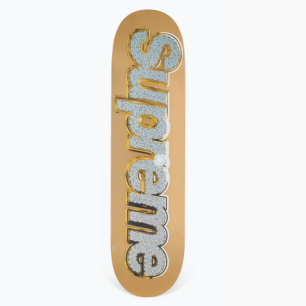 Supreme Skateboard Bling Box Logo Gold