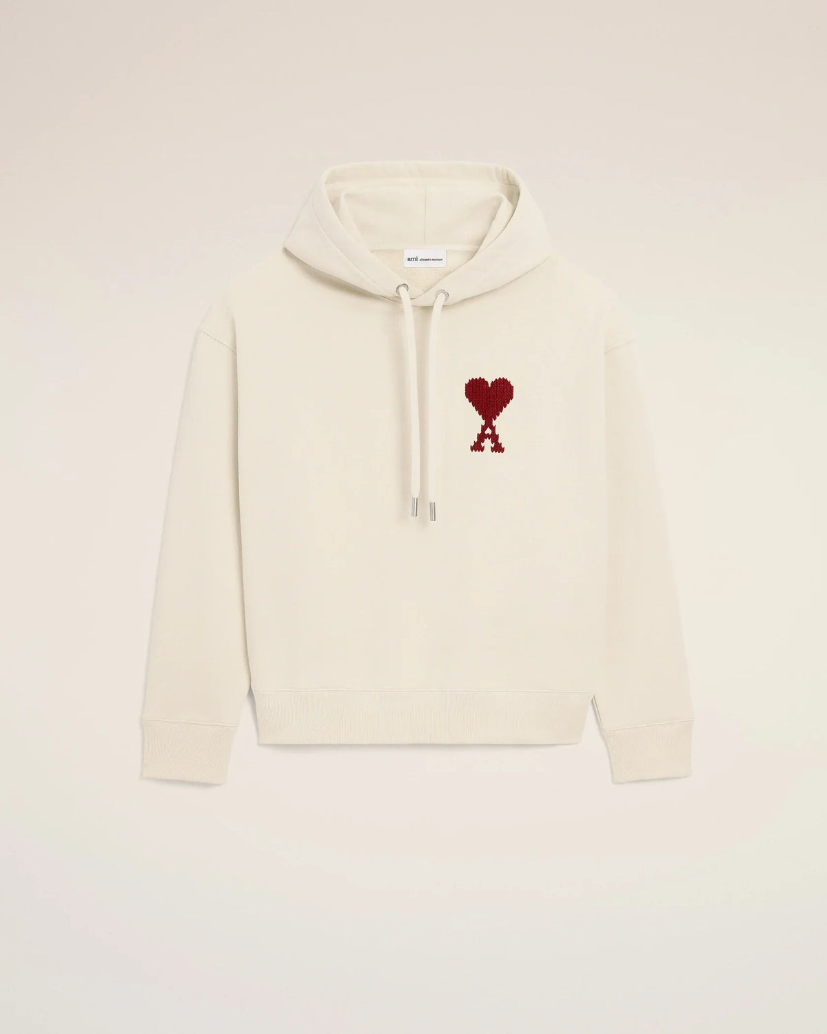 Ami Paris Hoodie Broderie Ami De Coeur Blanc en Coton