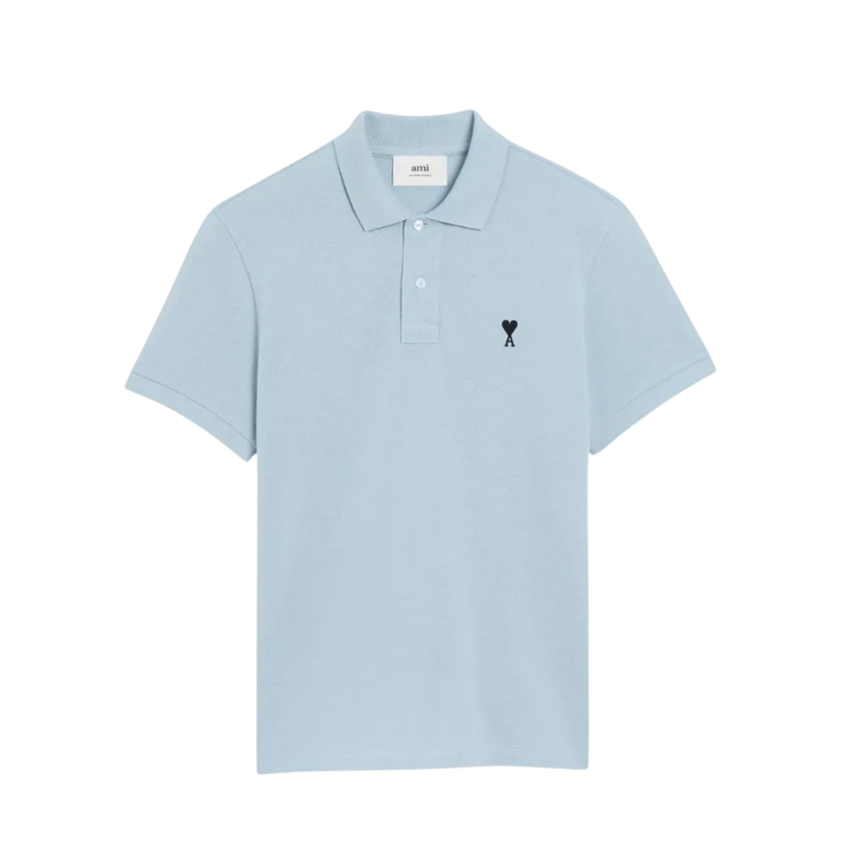 Polo Ami Paris Bleu Ciel De Coeur Noir