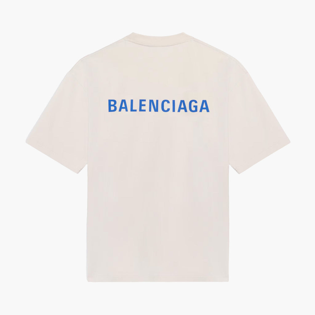 Balenciaga T-Shirt Back Logo Crème