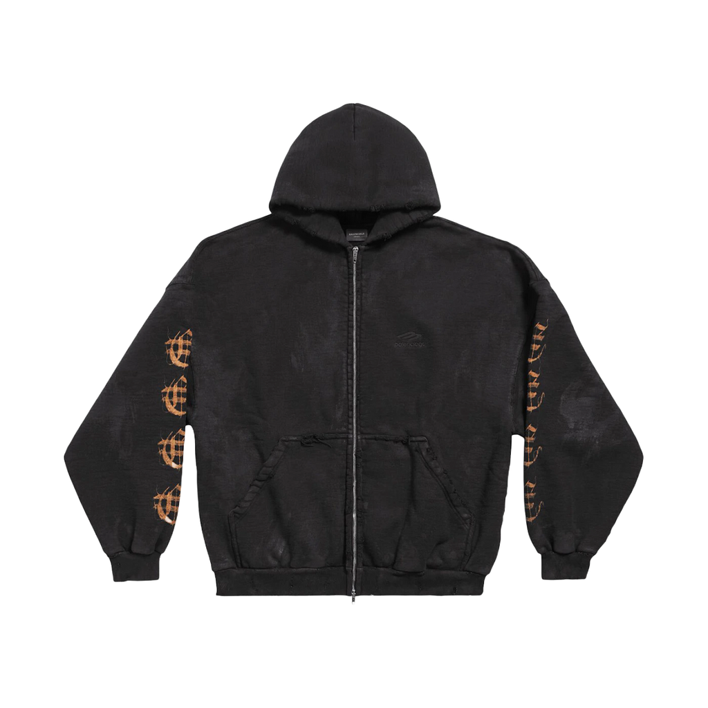 Balenciaga Heavy Metal Outerwear Zip-Up Oversized Hoodie