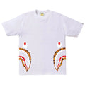 A Bathing Ape Bape Flame Side Shark T-Shirt White/Orange 2020