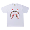 A Bathing Ape Bape Logo Check Shark Tee White/Red 2022