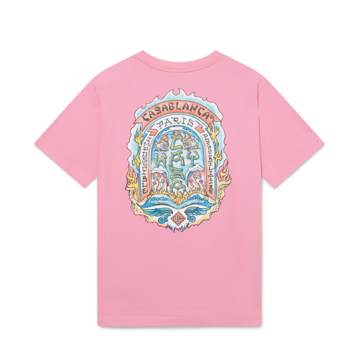 Casablanca T-shirt Casa Way Skate Rose