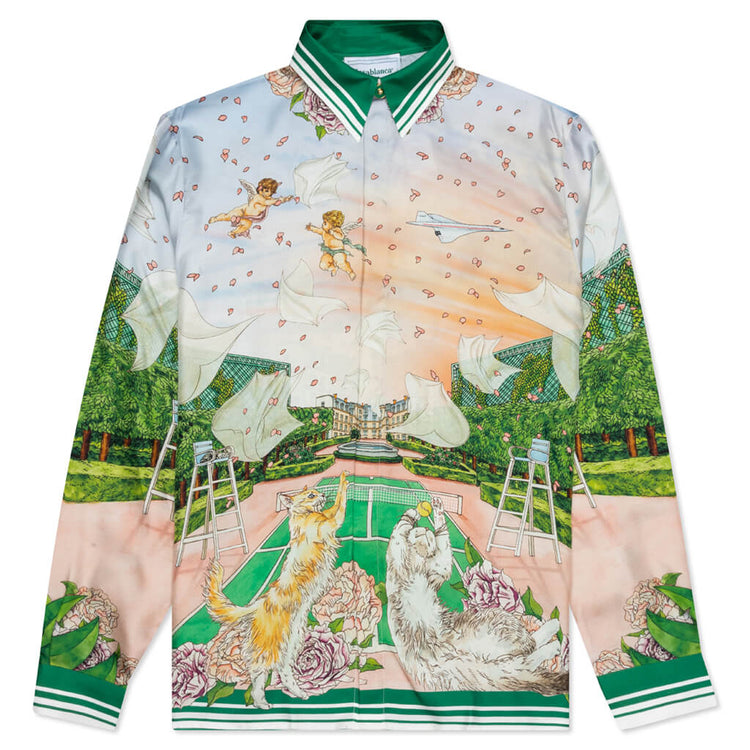 Casablanca Tennis club silk printed shirt - Multi