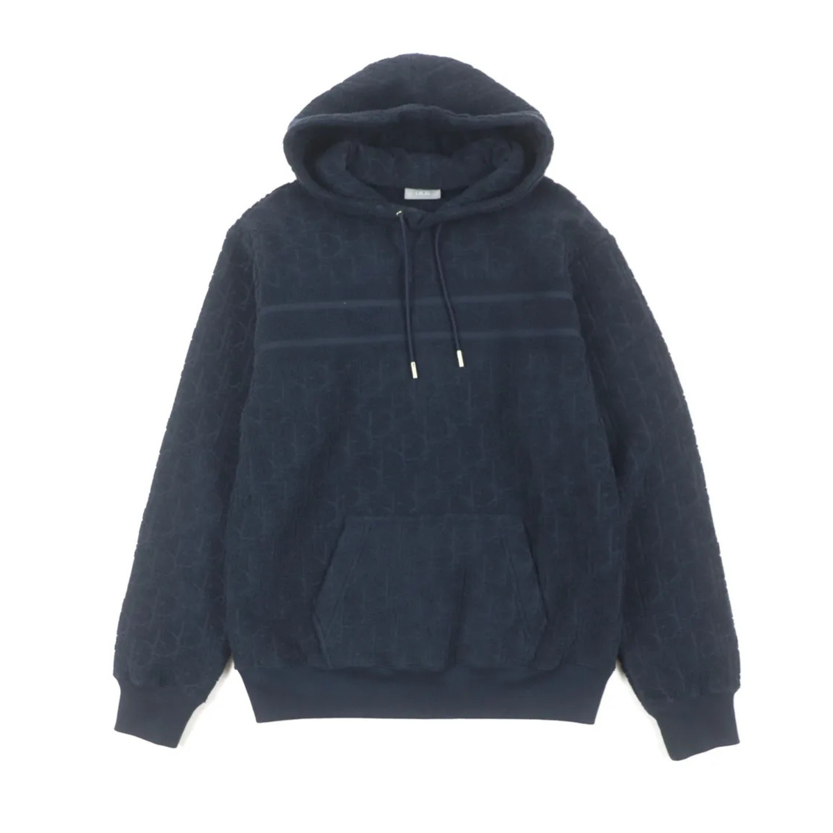 Dior Oblique Terry Cotton Hoodie Navy Blue