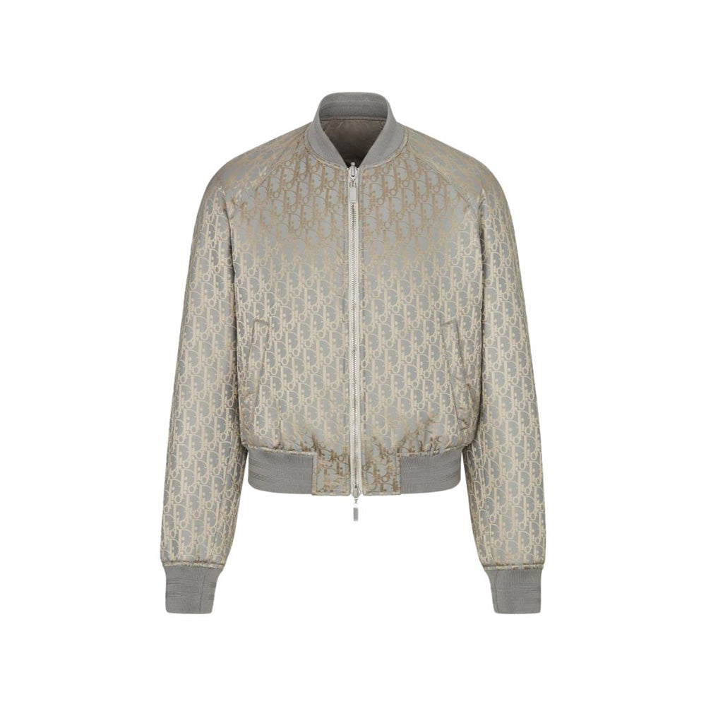 Dior Veste Bomber Réversible Oblique Gris