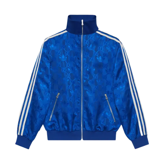 Gucci x adidas GG Trefoil Jacquard Jacket 'Cobalt Blue'