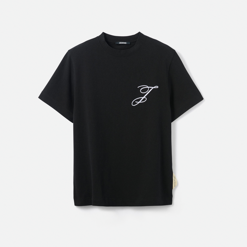Jacquemus T-shirt Noir Logos Brodés