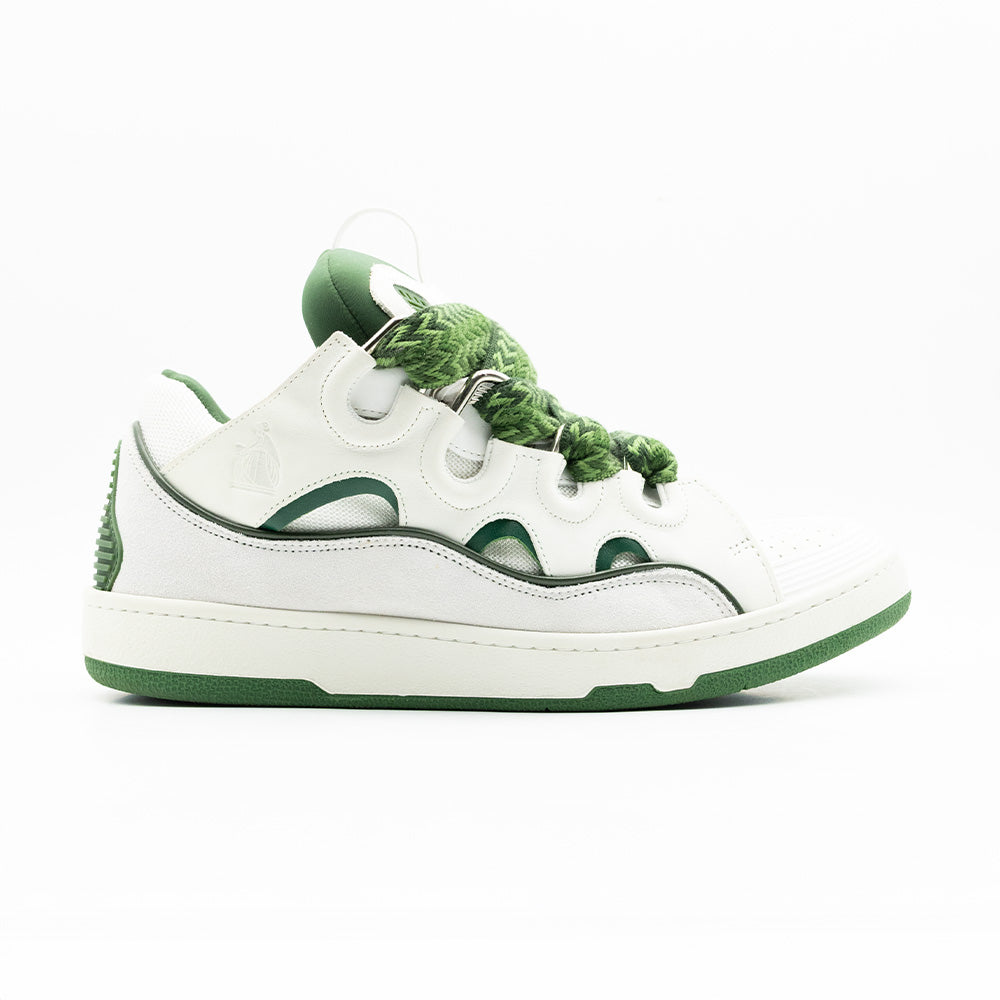 Lanvin Curb Sneakers White Khaki