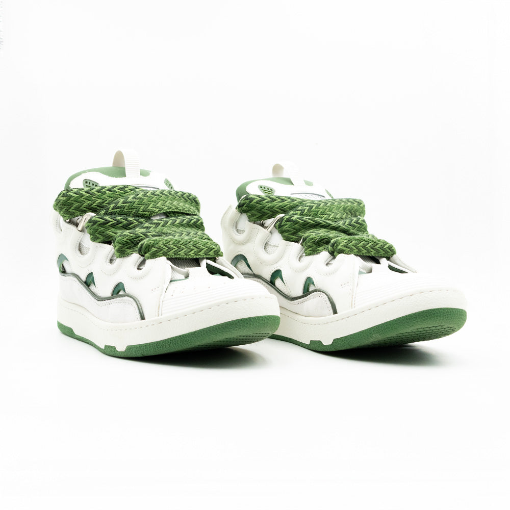 Lanvin Curb Sneakers White Khaki