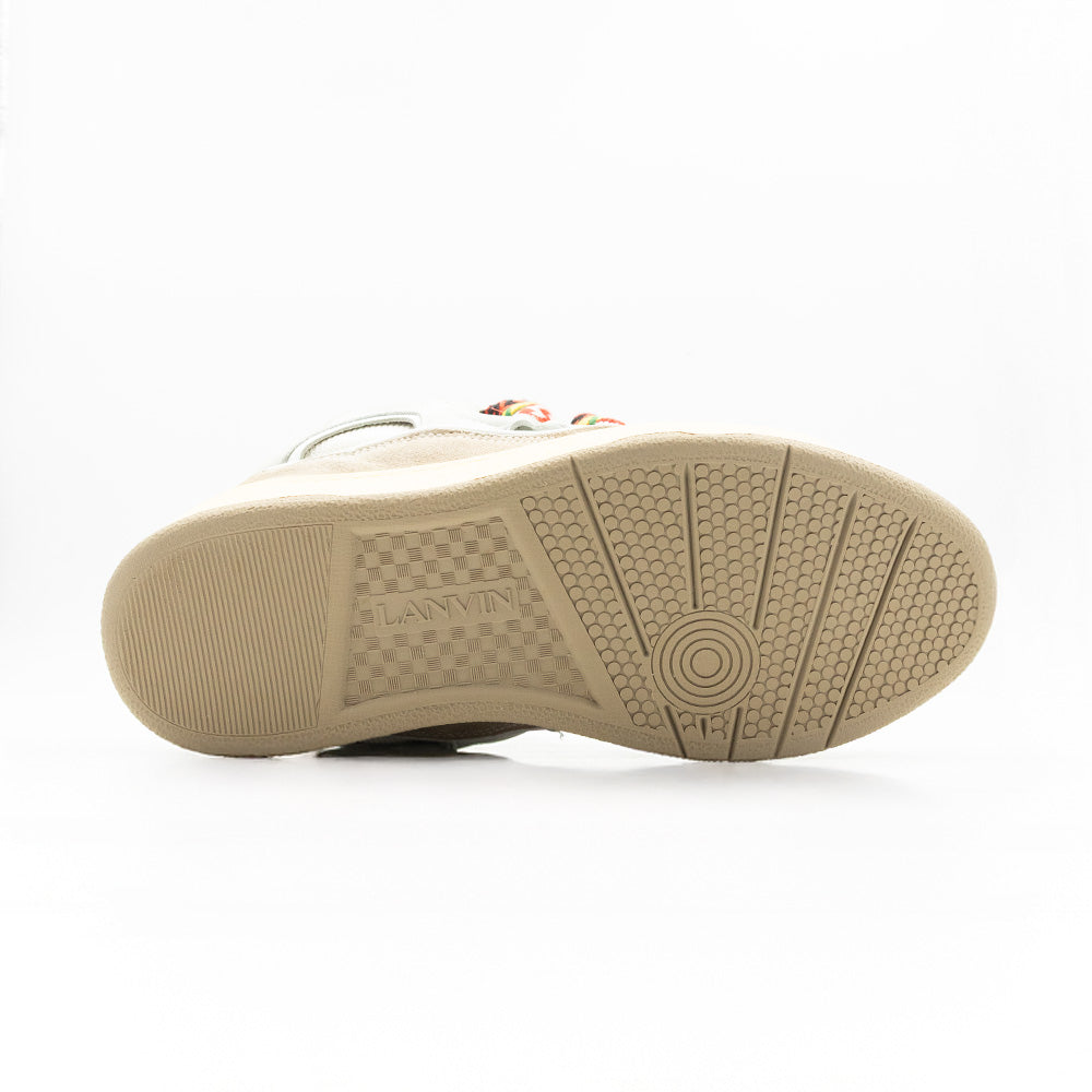 Lanvin Leather Curb Sneaker White Ivory