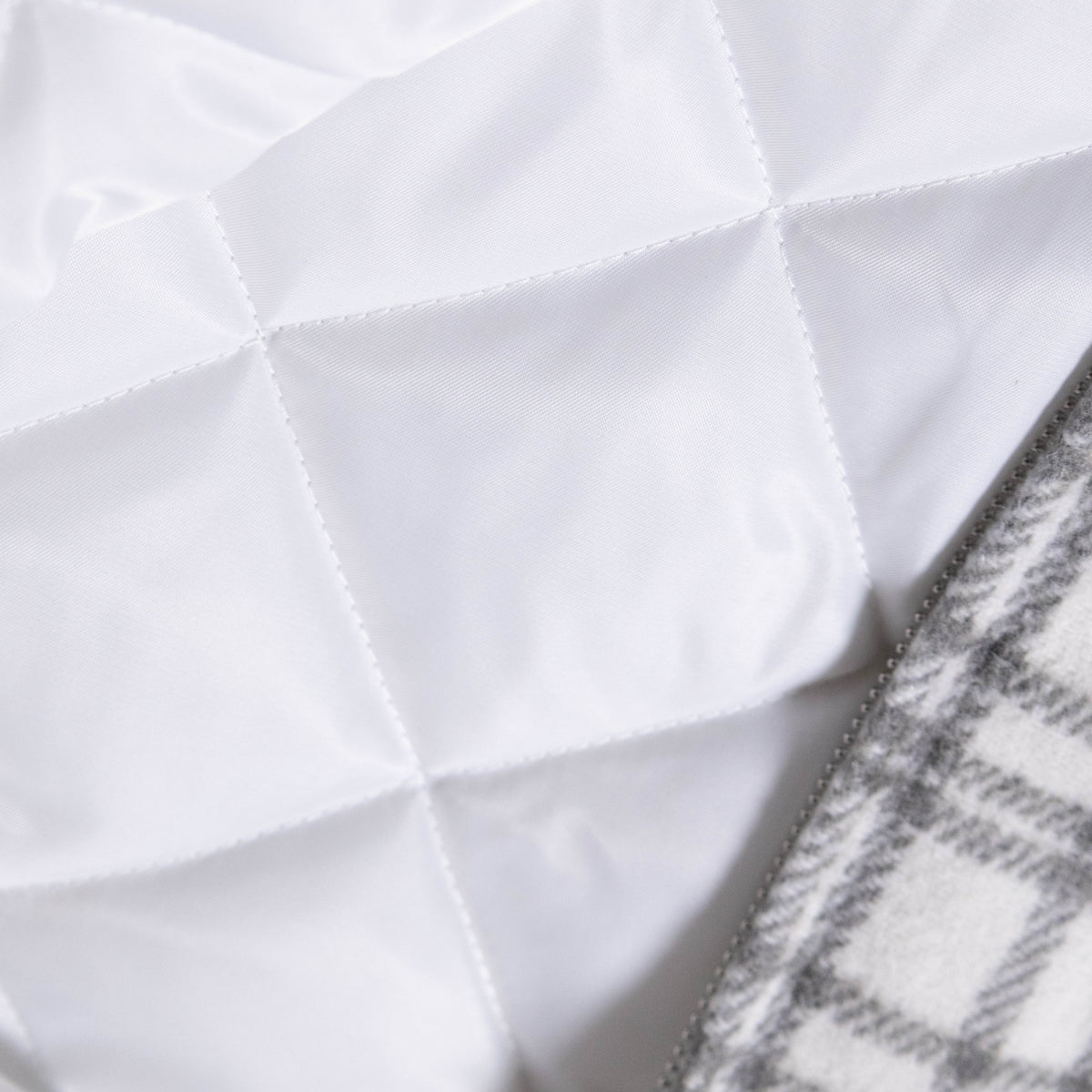 LOCKD Veste Puffer Tartan Blanc