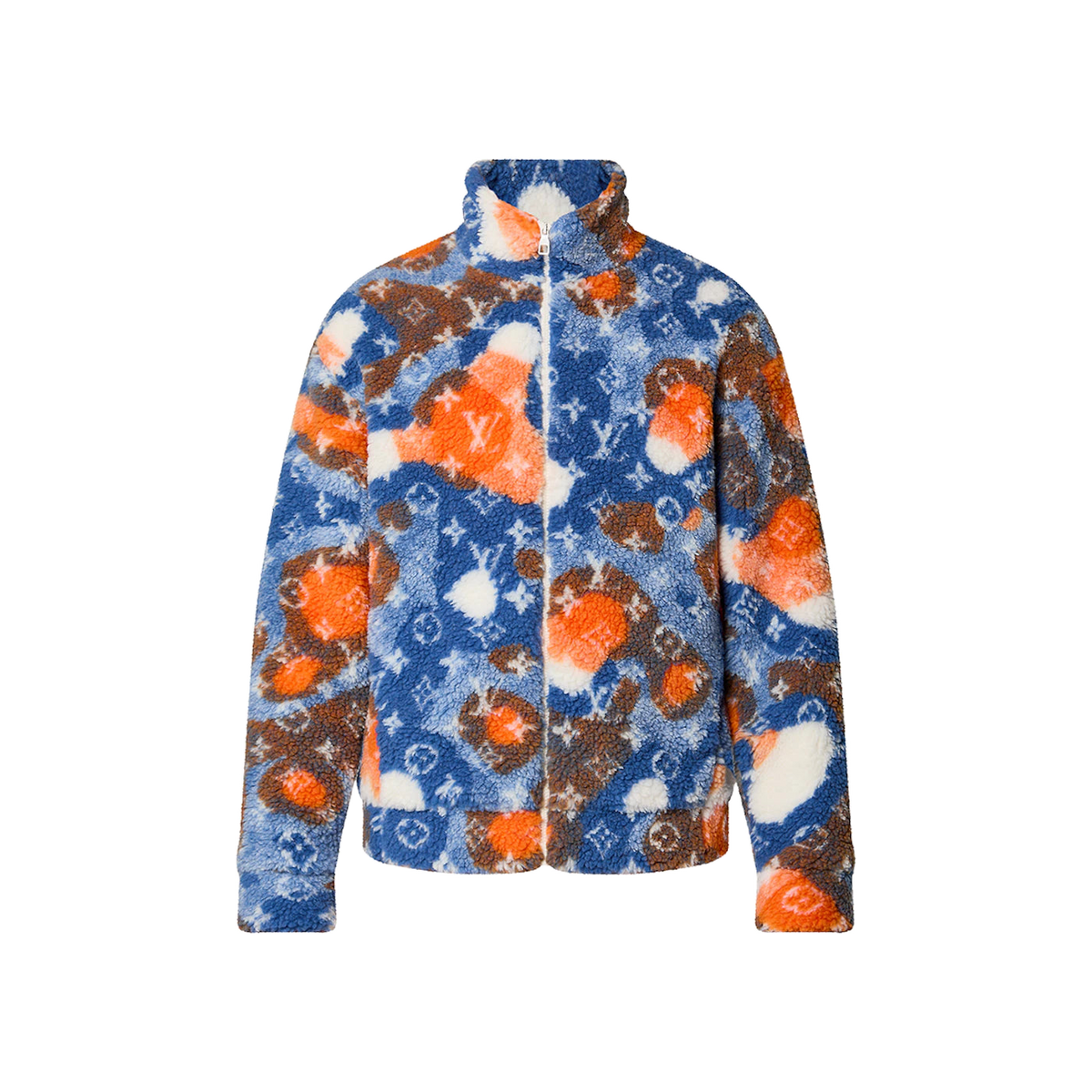 Louis Vuitton Jacquard Camouflage Fleece Blouson Bleu/Orange/Blanc