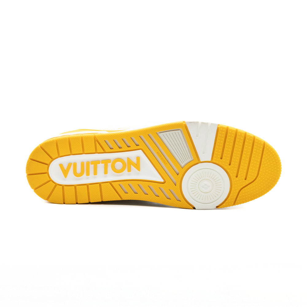 Louis Vuitton LV Trainer White Yellow Script