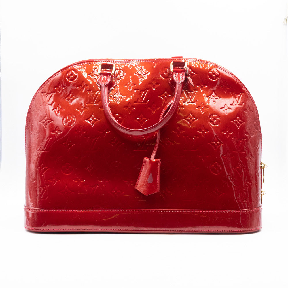 Louis Vuitton Sac à main Alma MM Vernis Rouge