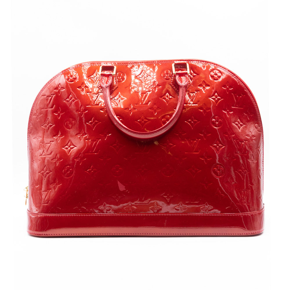 Louis Vuitton Sac à main Alma MM Vernis Rouge