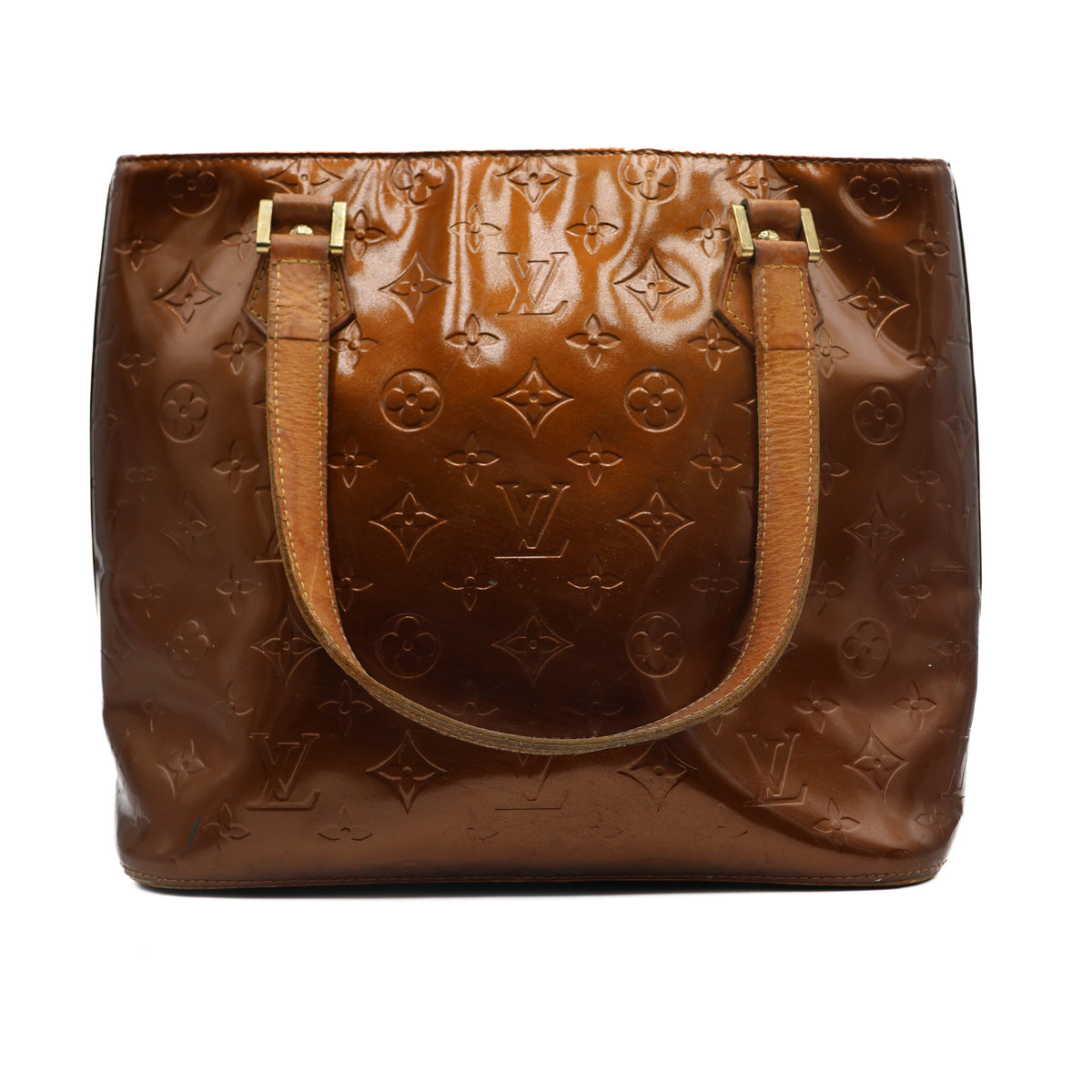 Louis Vuitton Sac à main Houston Vernis Marron