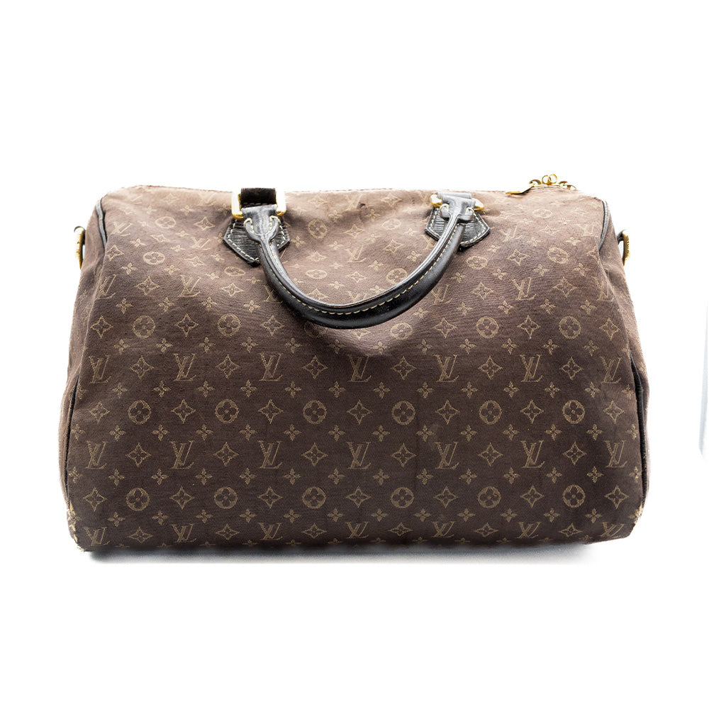 Louis Vuitton Sac à main Speedy 30 Monogram Mini Lin Marron