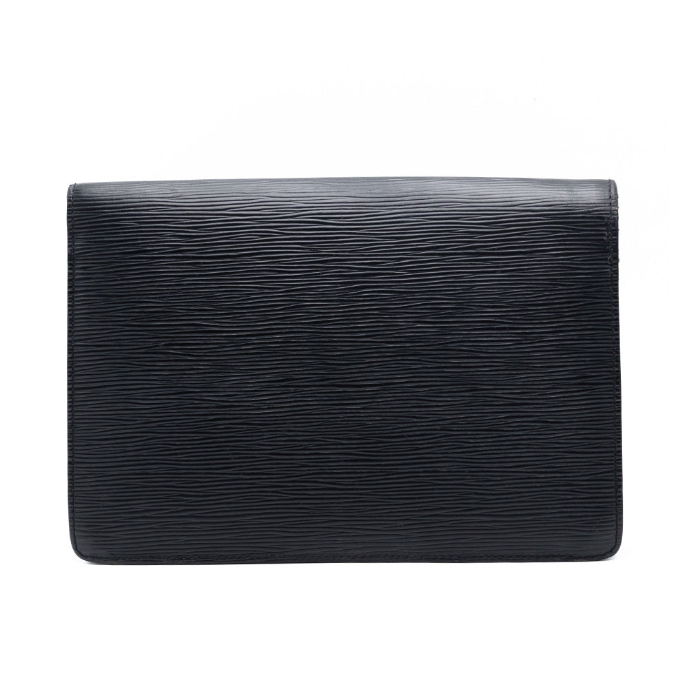Louis Vuitton Sac Sellier Pochette avec Dragonne Cuir Epi Noir