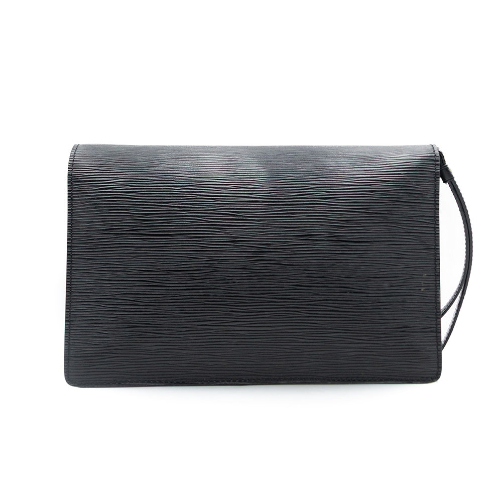 Louis Vuitton Sac Sellier Pochette avec Dragonne Cuir Epi Noir