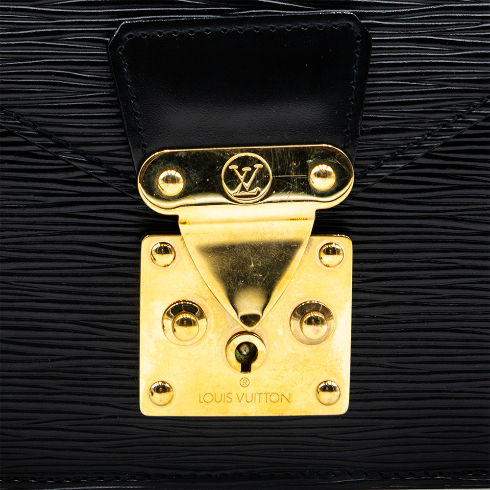 Louis Vuitton Sac Sellier Pochette avec Dragonne Cuir Epi Noir