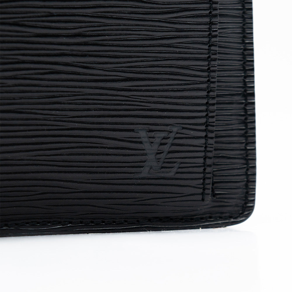 Louis Vuitton Sac Sellier Pochette avec Dragonne Cuir Epi Noir