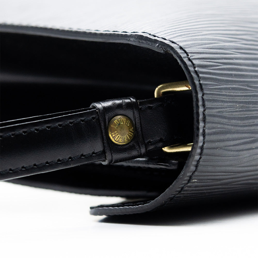 Louis Vuitton Sac Sellier Pochette avec Dragonne Cuir Epi Noir