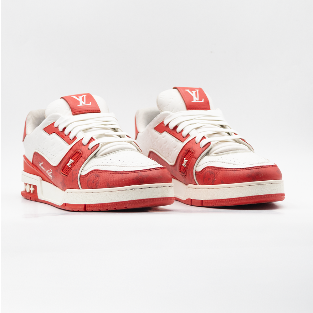 Louis Vuitton Trainer 54 Signature Rouge Blanc