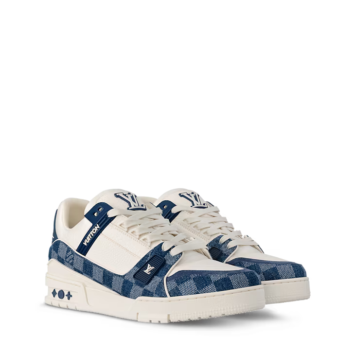 Louis Vuitton Trainer Monogram Denim White Blue