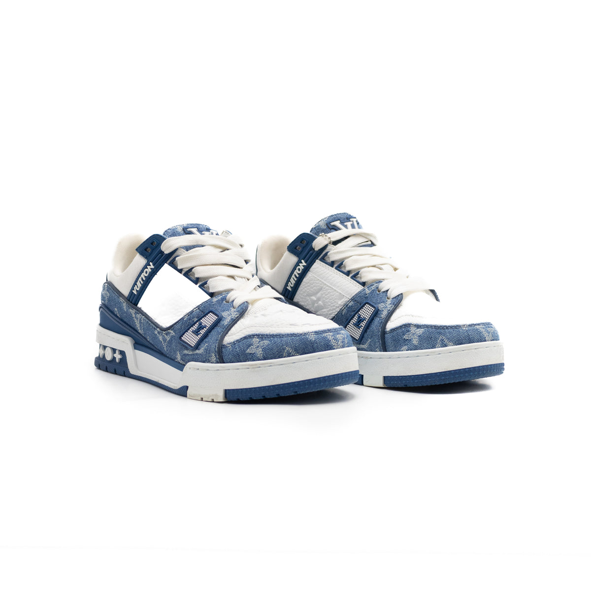 Louis Vuitton Trainer Monogram Denim White Blue