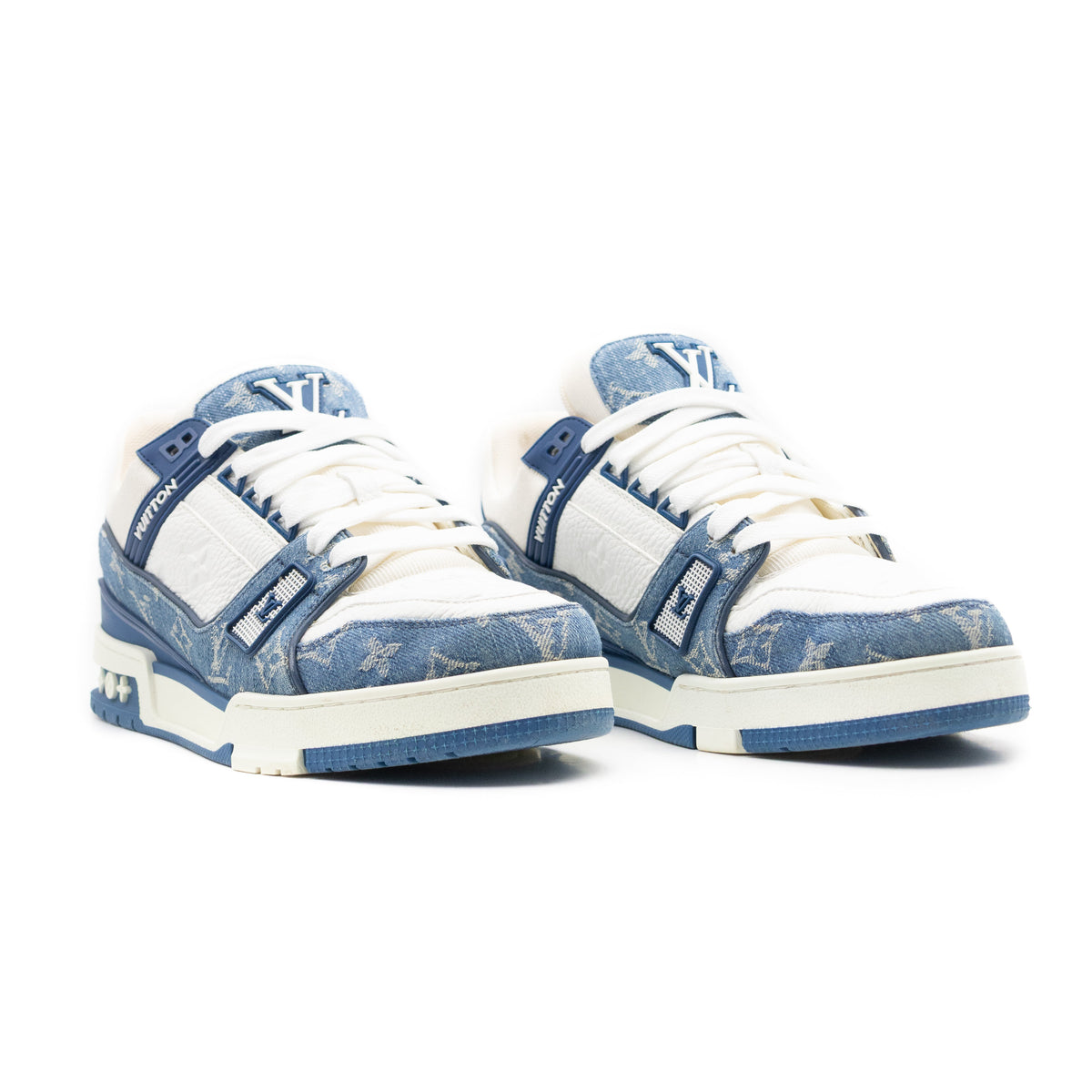 Louis Vuitton Trainer Monogram Denim White Blue