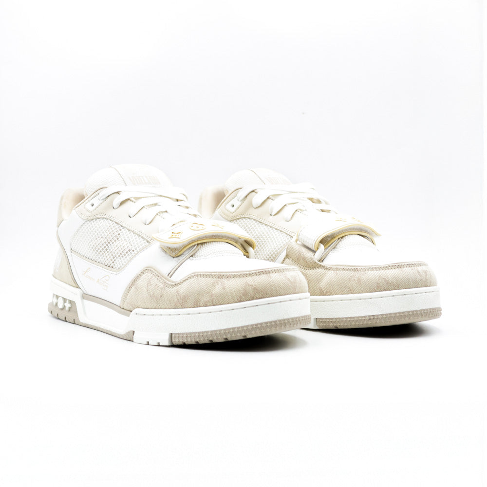 Louis Vuitton Trainer Velcro Beige White
