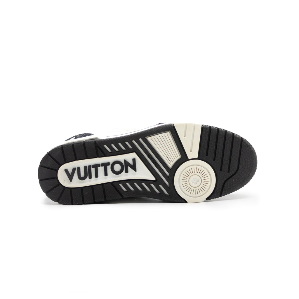 Louis Vuitton Trainer Velcro Strap Monogram Denim Black White