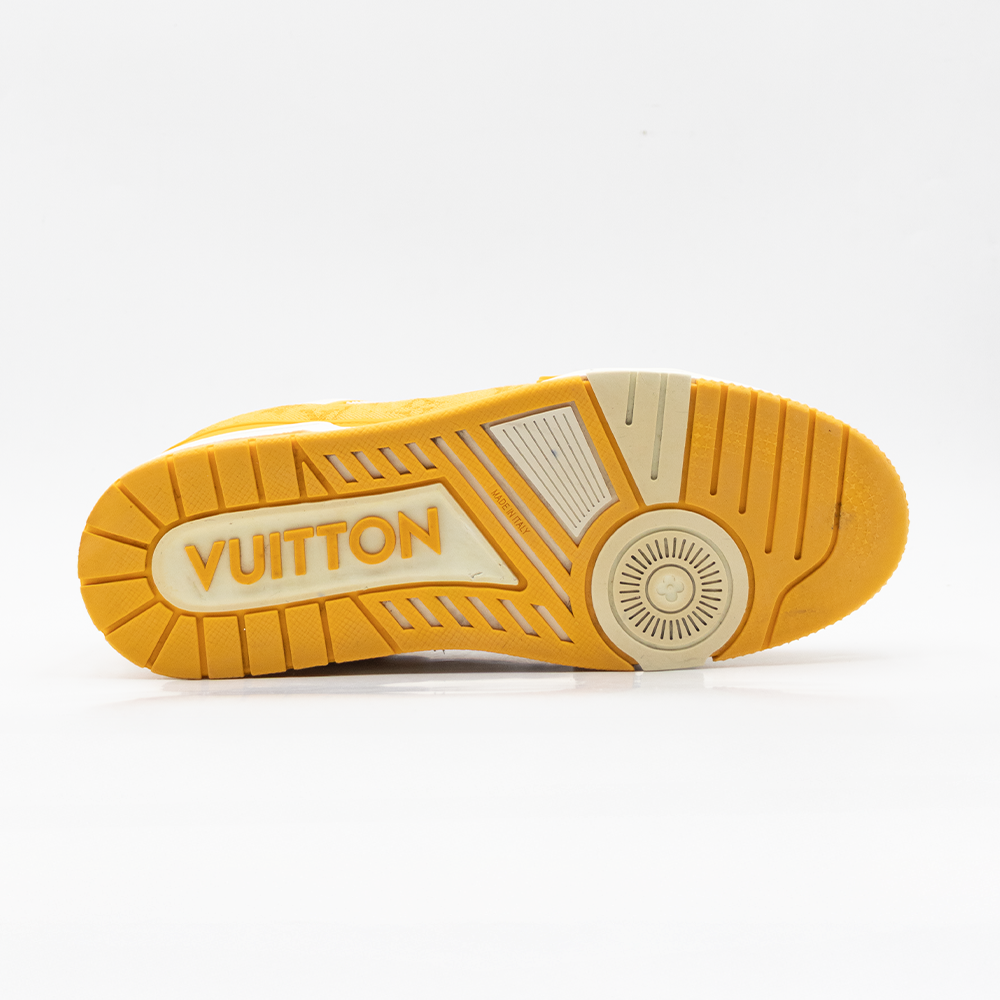 Louis Vuitton Trainer Yellow Monogram Denim White