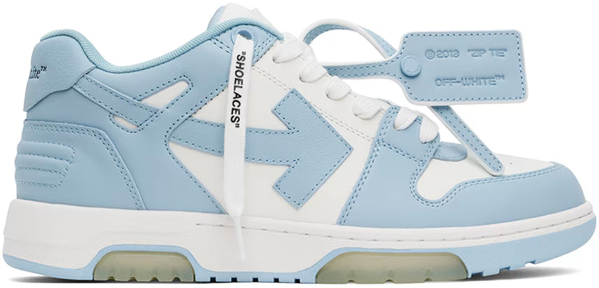 Off-White Out Of Office OOO Low Tops Leather White Light Blue