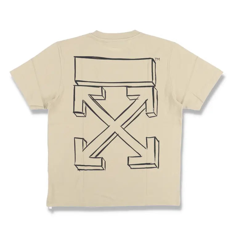 Off-White T-Shirt Beige 3D Arrows